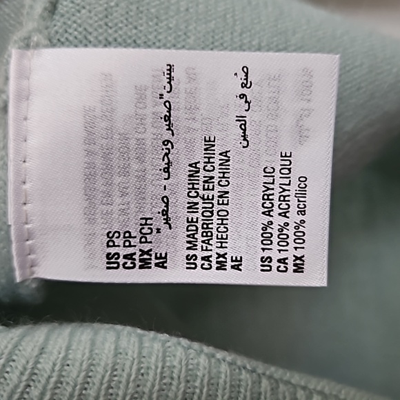 NWT Karen Scott Mock Neck Acrylic Sweater; Zip Neck Back Closure in Aquifer; P/S - Picture 8 of 8